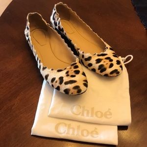 Chloé Calf Hair Leopard Flats